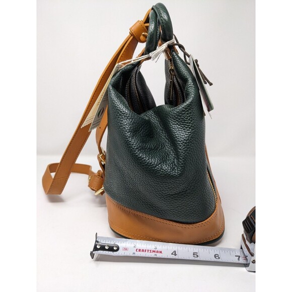 Valentina Sling Backpack Italian Leather Convertible Bag Hunter Green NWT main image 8